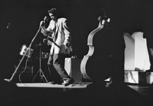 Detroit, Michigan, USA --- Elvis Presley in concert at the Fox Theater, Detroit, Michigan, May 25, 1956. --- Image by © Phillip A. Harrington/Corbis